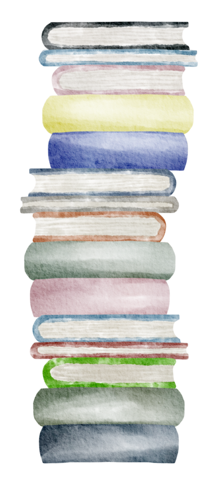 Love book reading watercolor books hand painted png