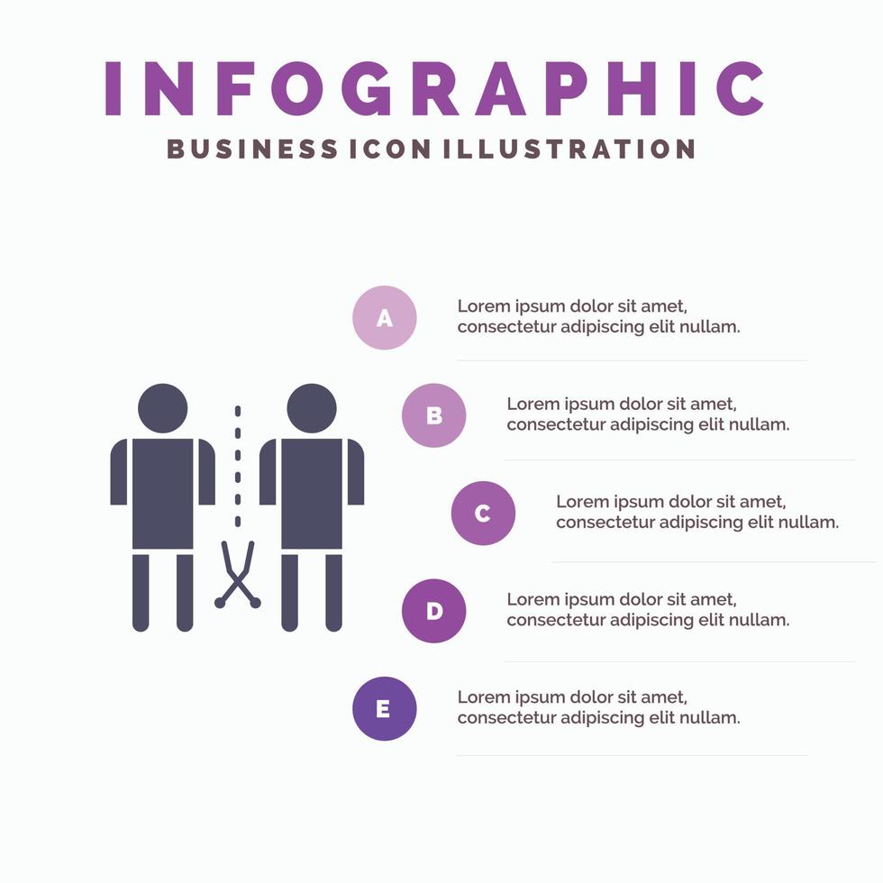Family Knowledge Mind People Shared Solid Icon Infographics 5 Steps Presentation Background vector