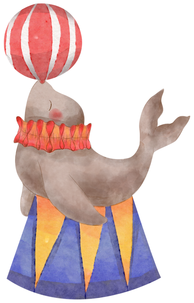 Circus funny cartoon watercolor png
