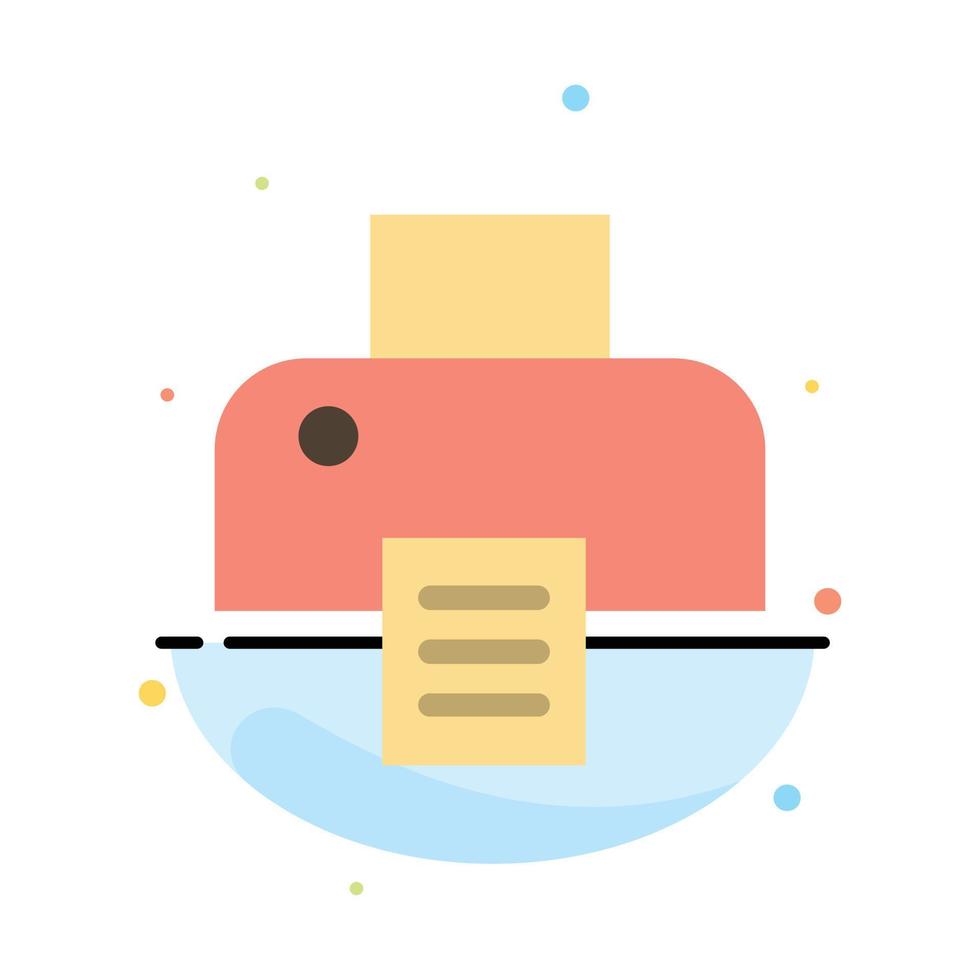 Printer Printing Print Abstract Flat Color Icon Template vector