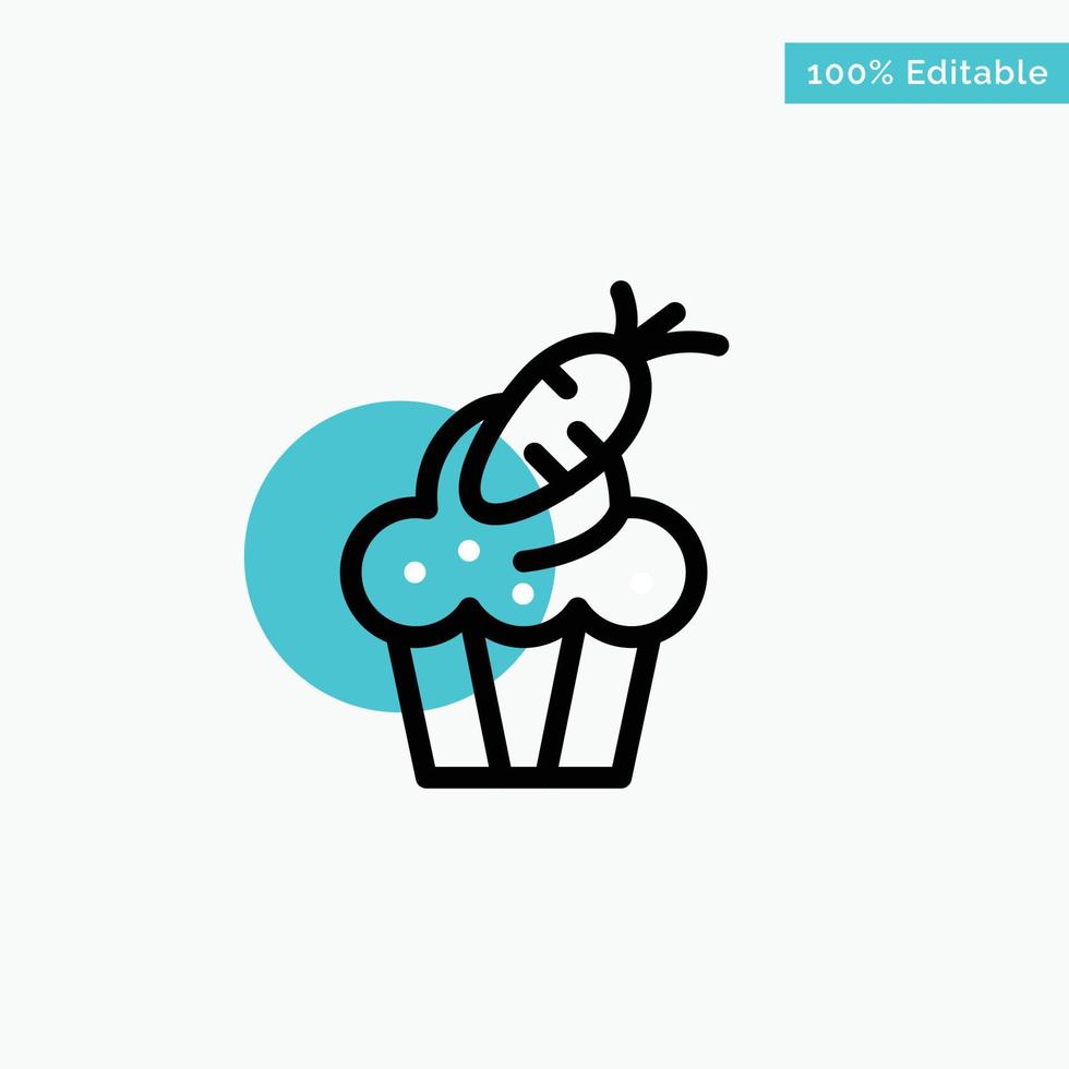 Cake Cup Food Easter Carrot turquoise highlight circle point Vector icon