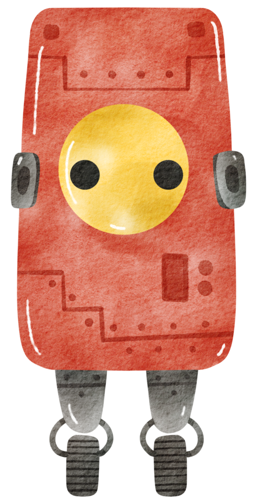 lindo robot mano pintura acuarela png