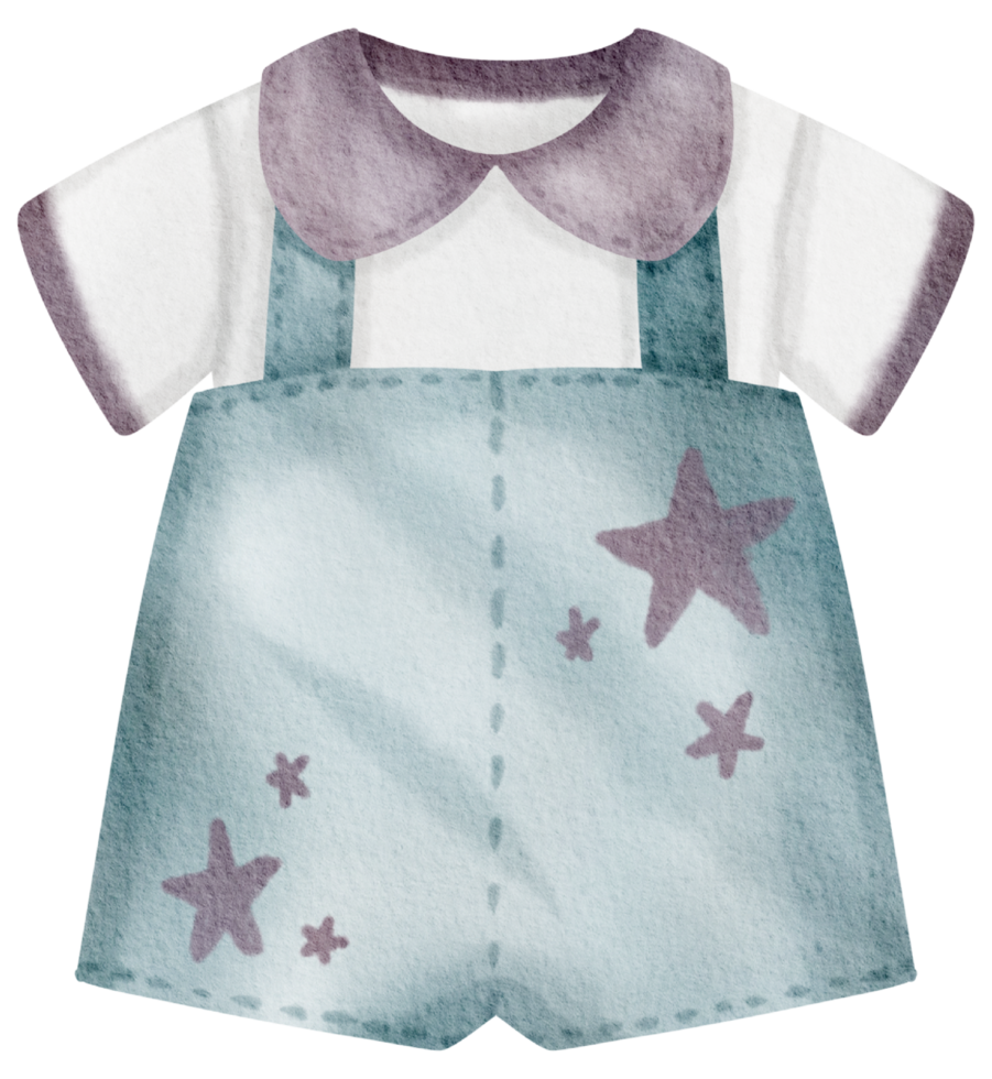 Baby clothes watercolor hand paint png