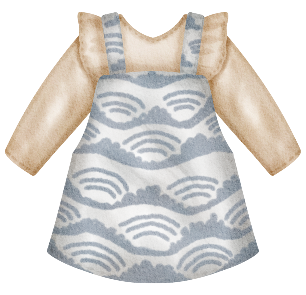 Baby clothes watercolor hand paint png