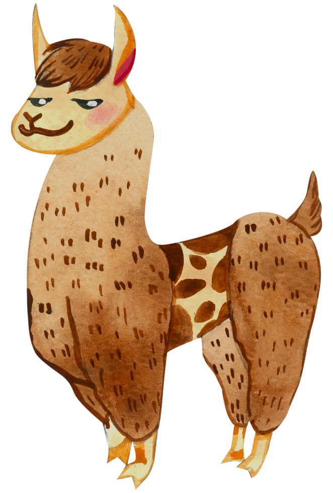 lindo personaje animal acuarela png