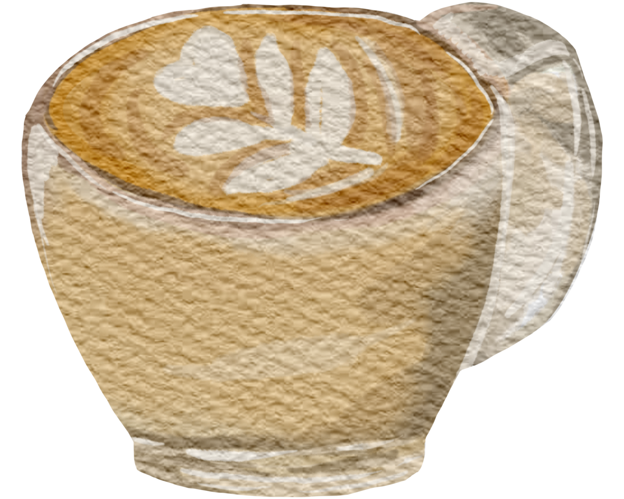 Coffee watercolor hand paint png