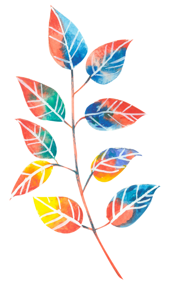 foliage watercolor leaf hand paint png