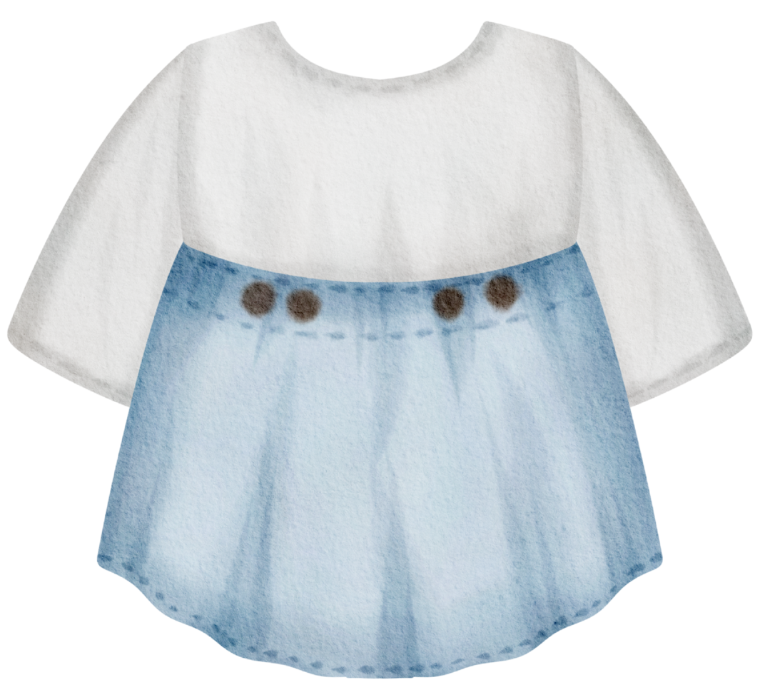 Baby clothes watercolor hand paint png