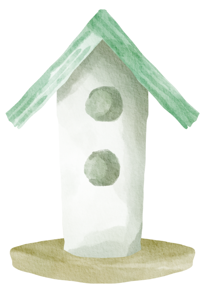 Birdhouse watercolor hand painted png