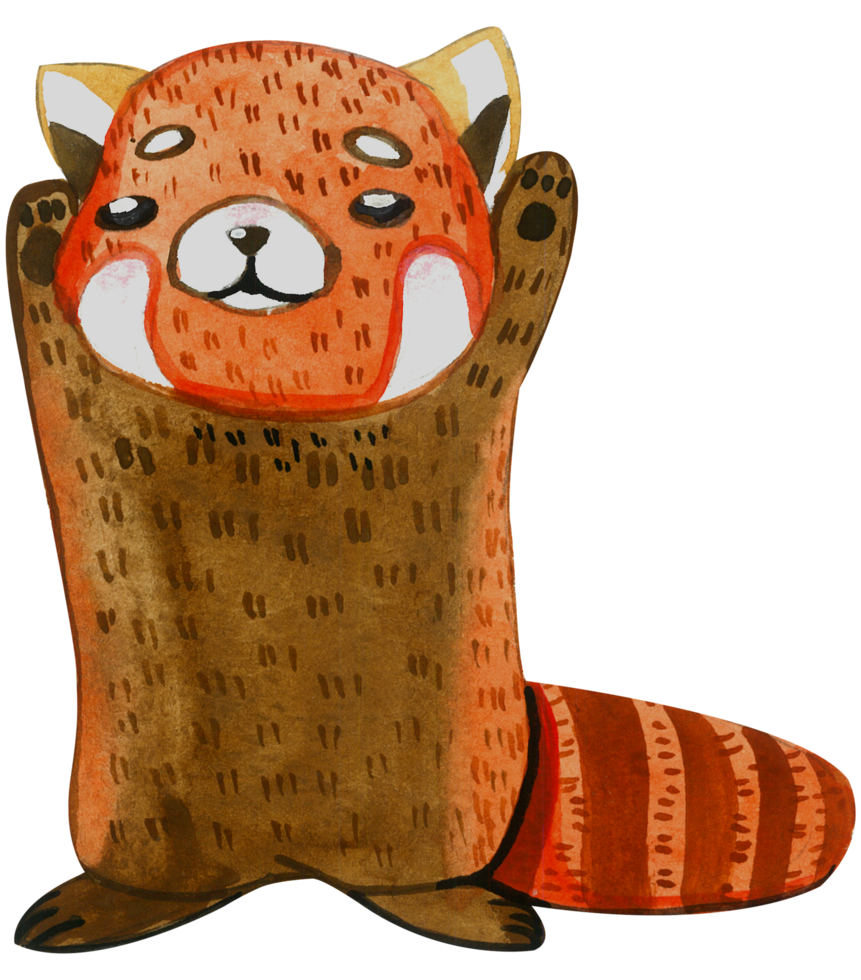 Cute animal character watercolor png