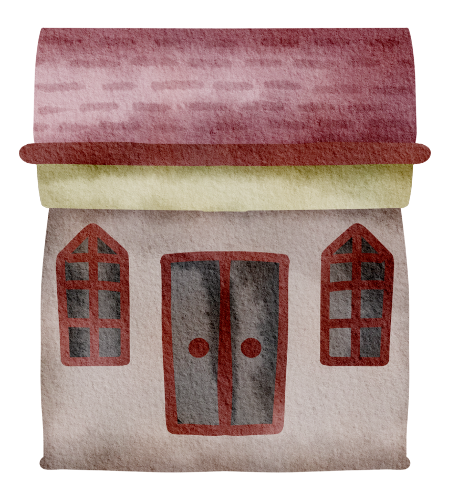 Little house watercolor cartoon cute png