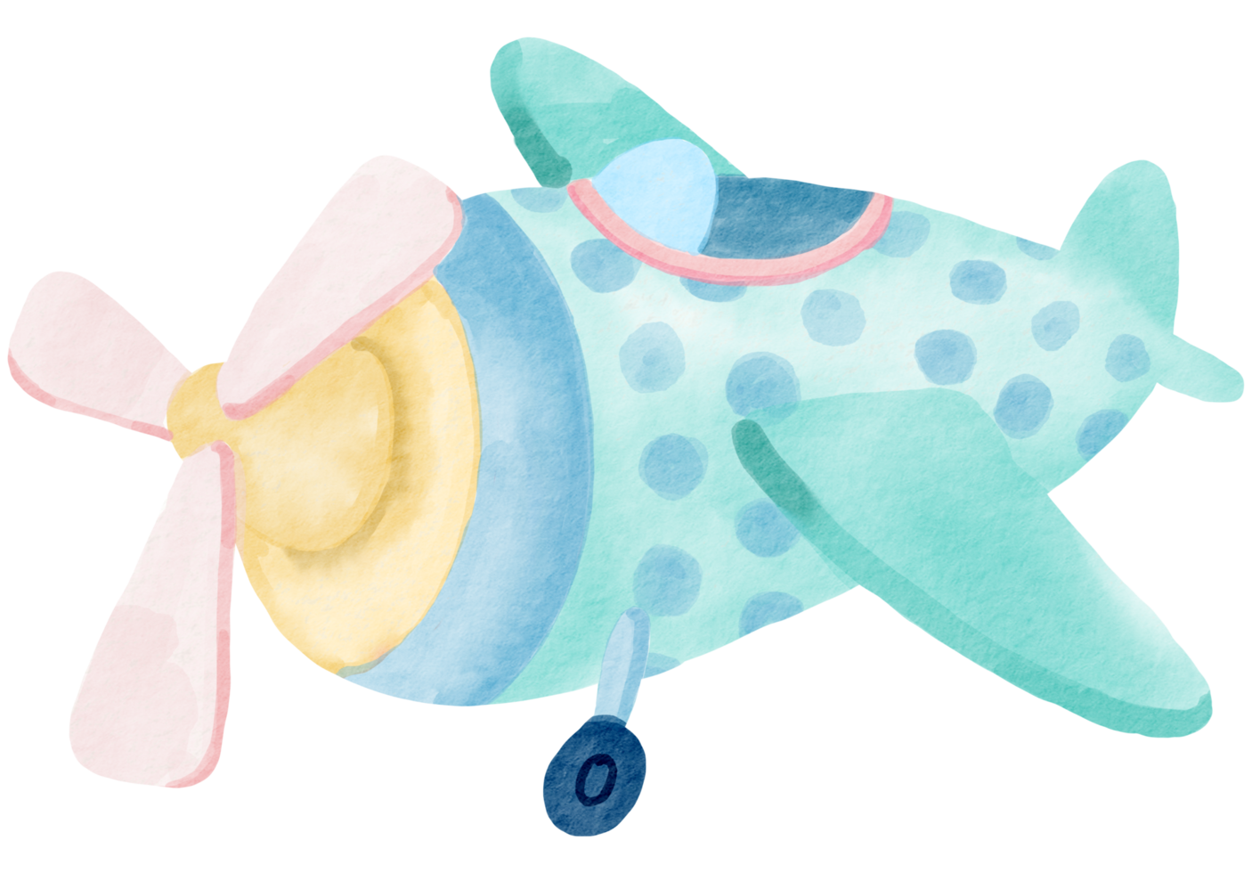 Airplane watercolor cartoon cute png