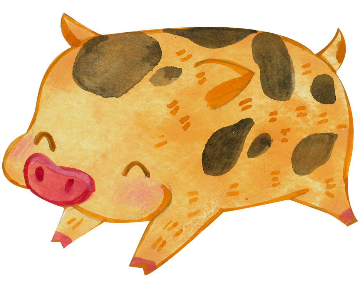 aquarela de personagem animal fofo png