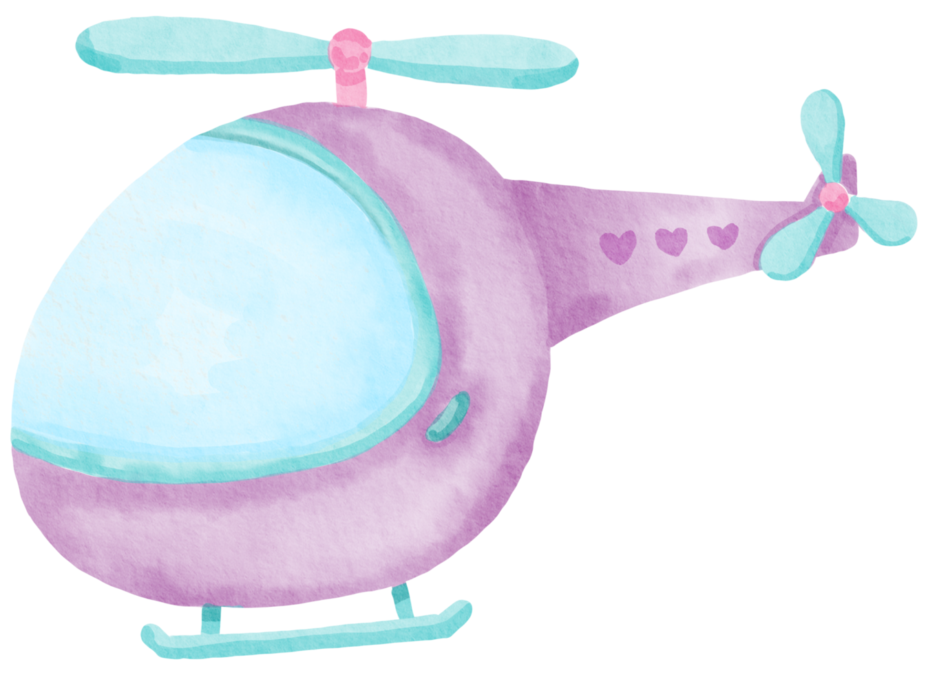 desenho de aquarela de avião fofo png