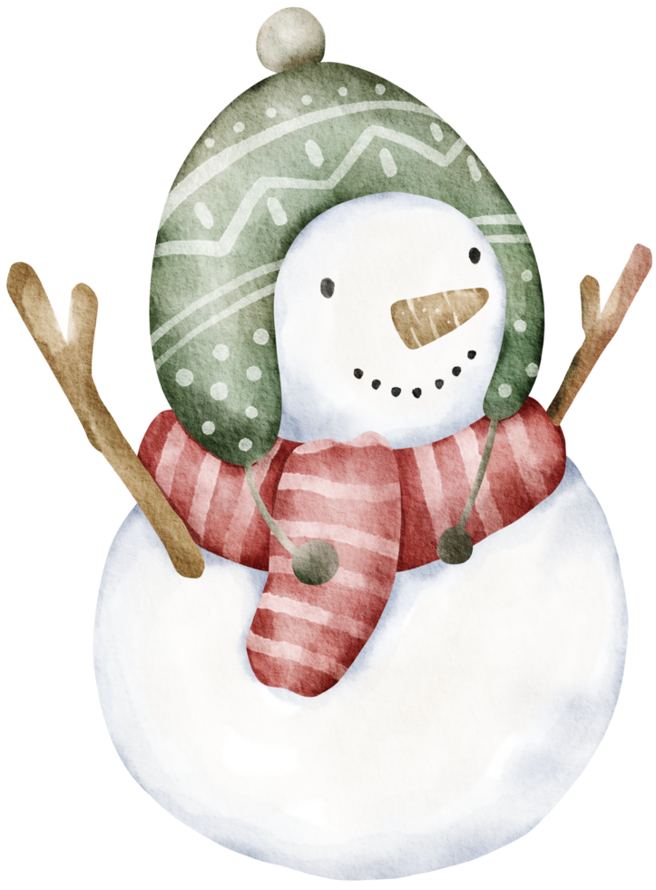 Snowman Christmas winter watercolor png