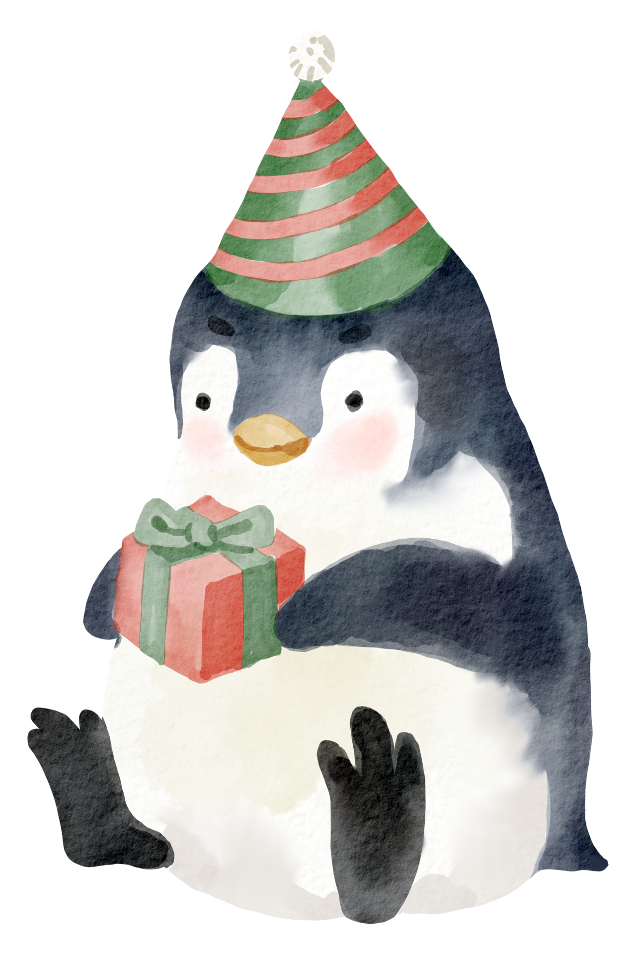 funny-animal-christmas-celebration-watercolor-13182720-png