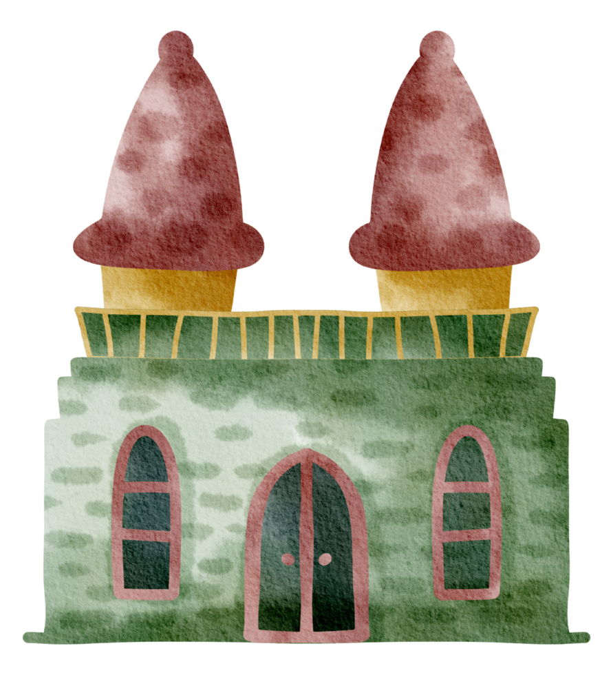 Little house watercolor cartoon cute png