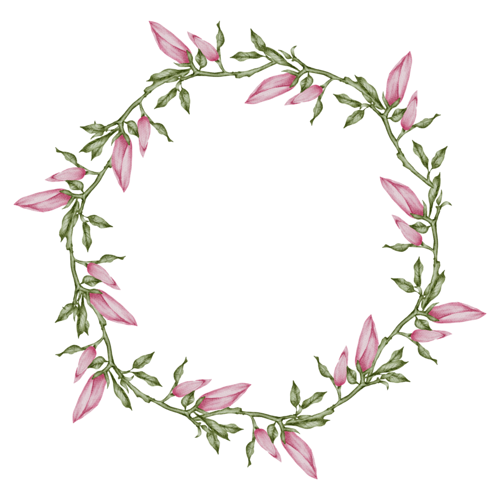 Watercolor Pink Floral Botanical png