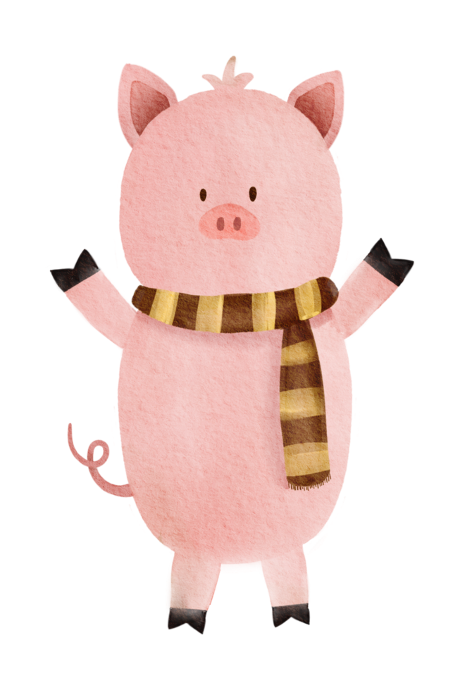 lindo personaje animal acuarela png