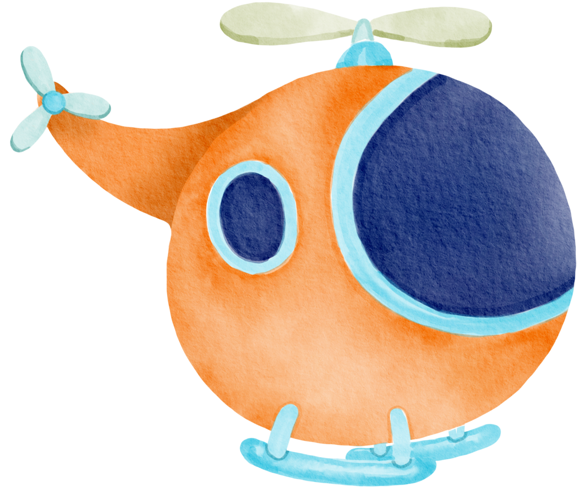 Airplane watercolor cartoon cute png