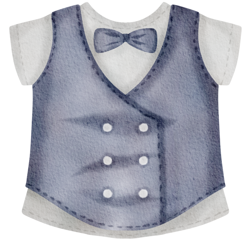 Baby clothes watercolor hand paint png