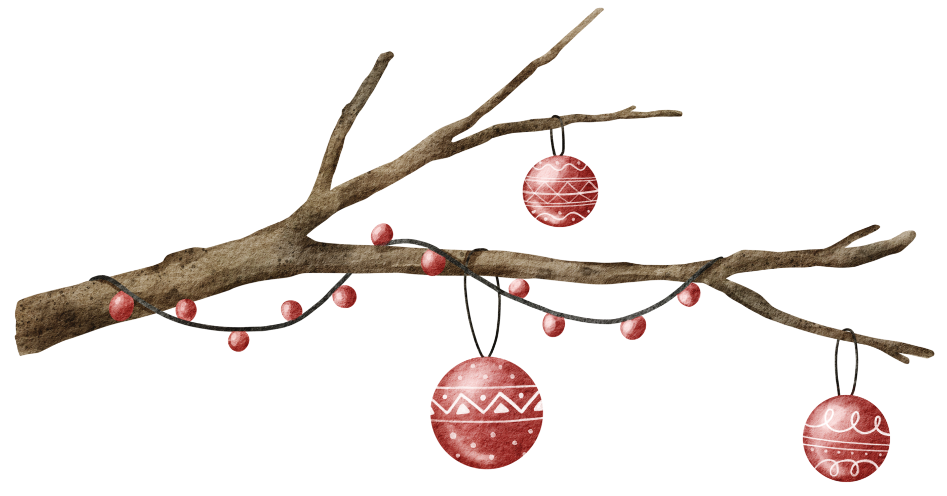 inverno Natale ornamento acquerello elemento png