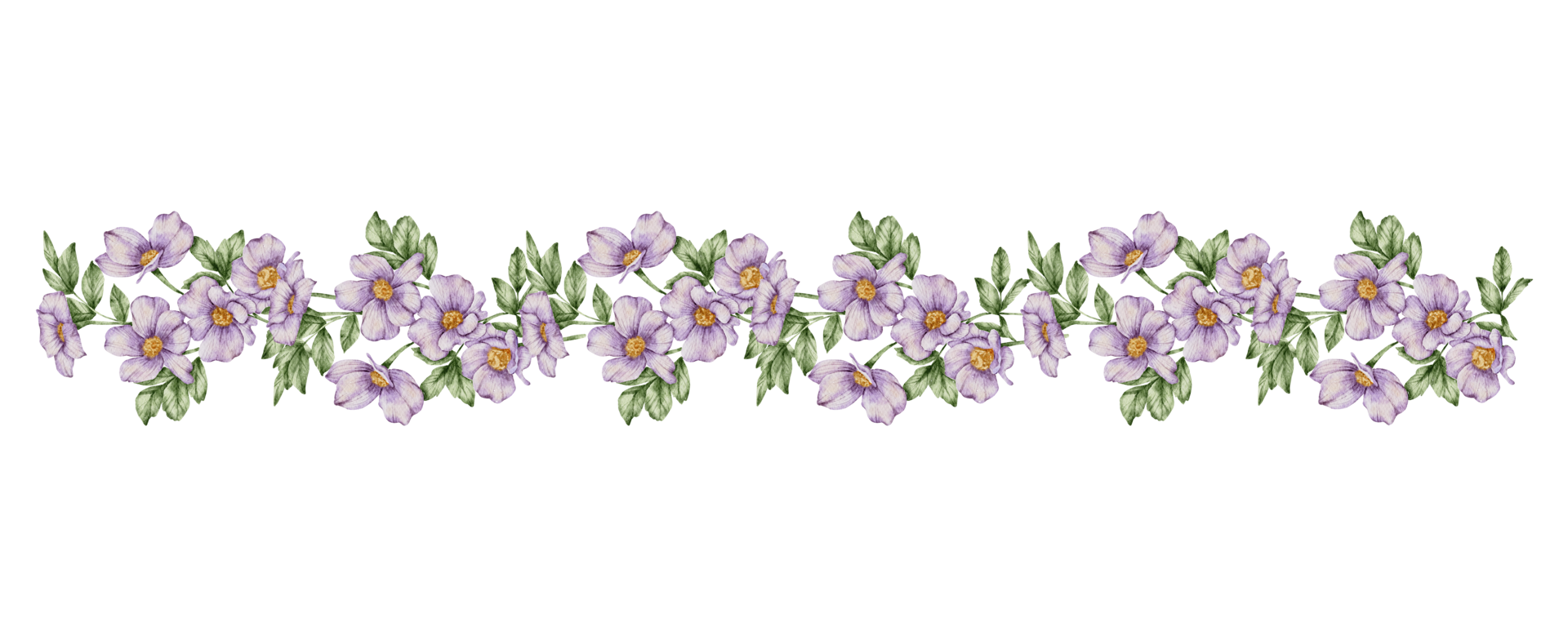 Watercolor Violet Floral Botanical png