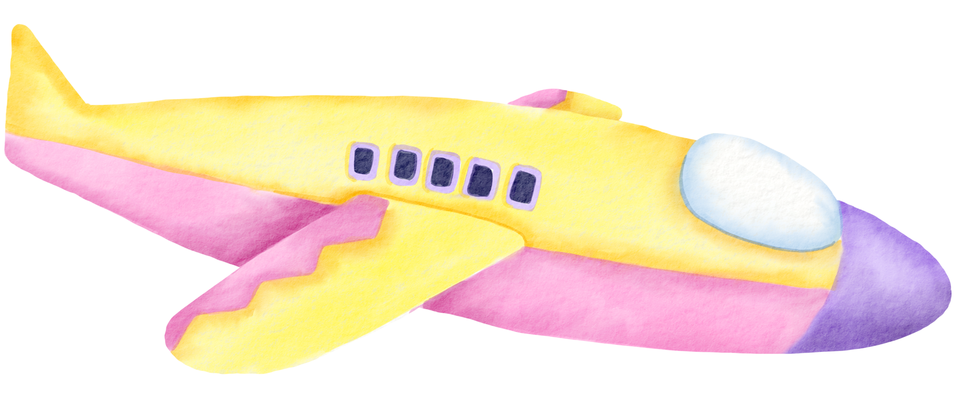 Airplane watercolor cartoon cute png