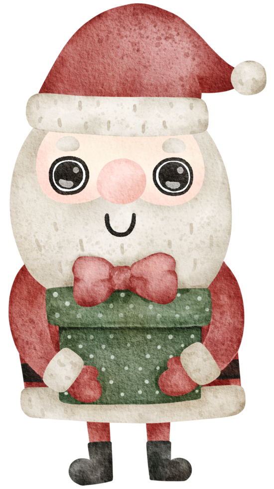 Funny Santa Claus christmas watercolor png