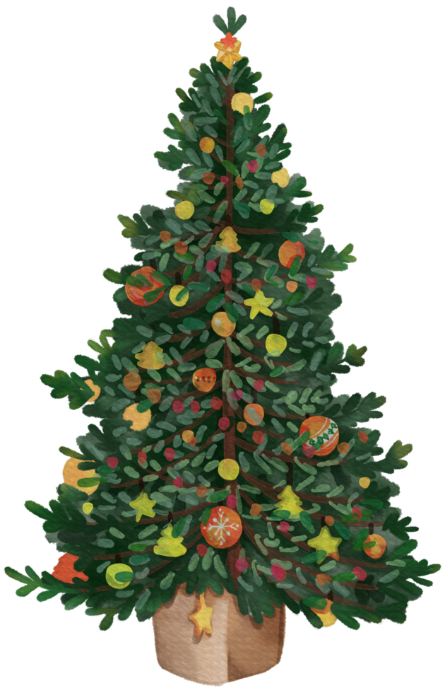 Winter Christmas ornament watercolor element png