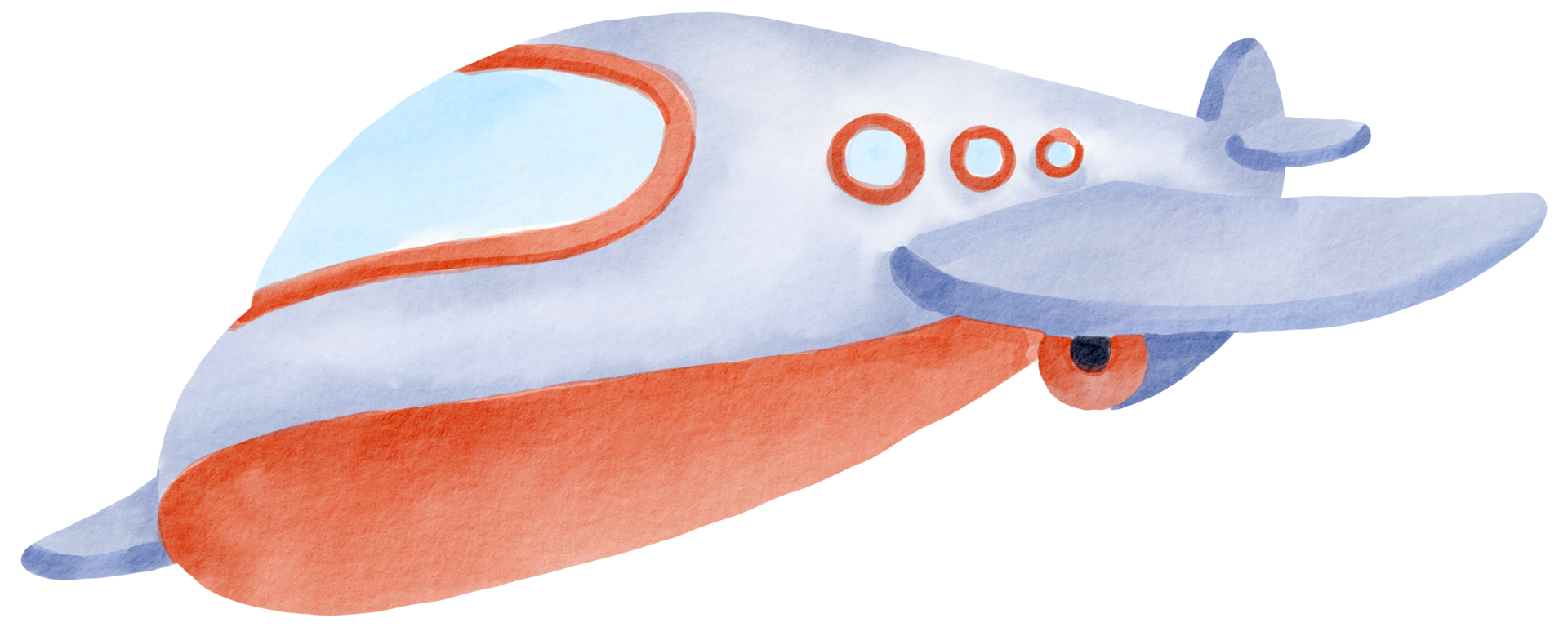 Airplane watercolor cartoon cute png