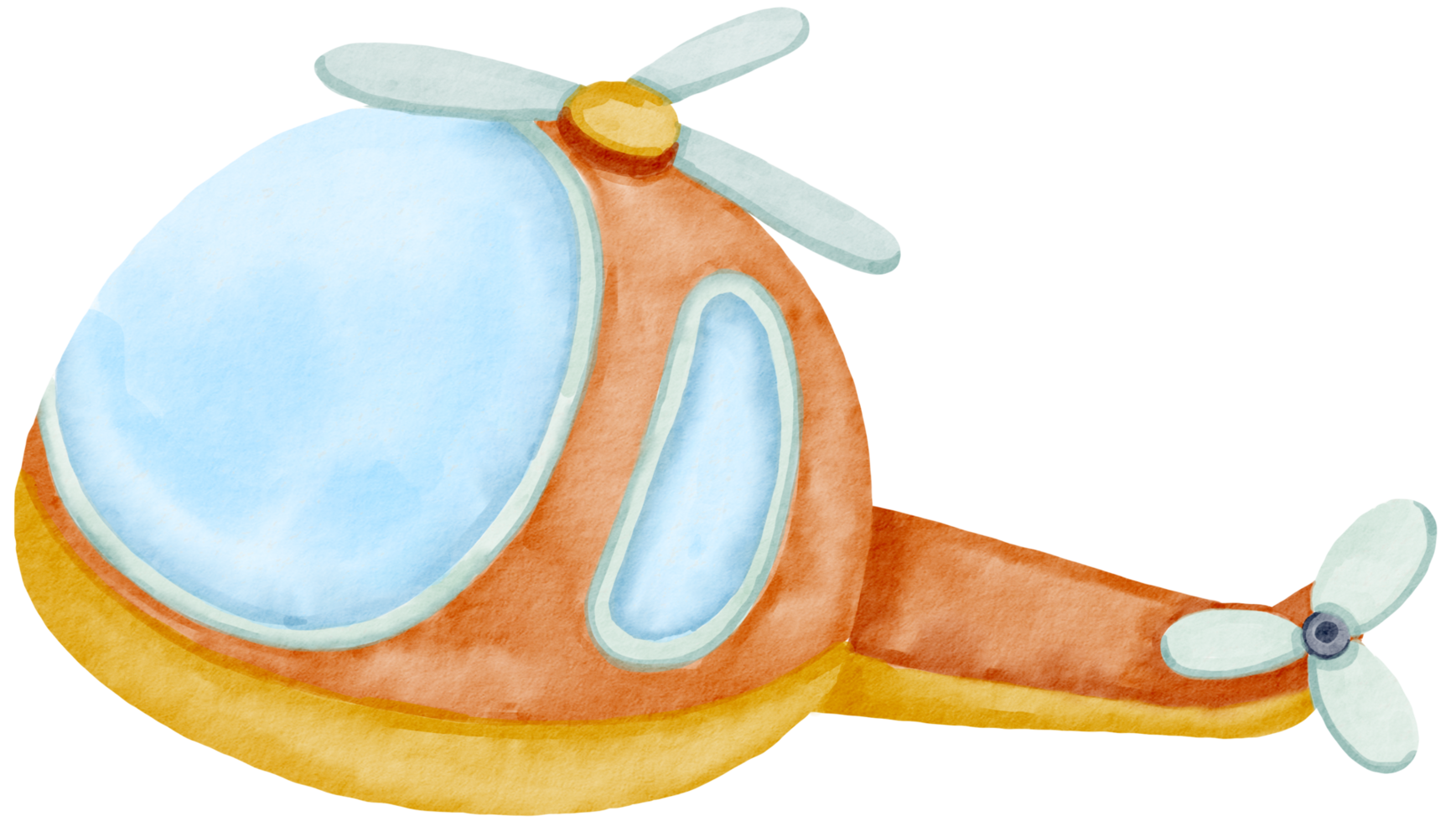 Airplane watercolor cartoon cute png