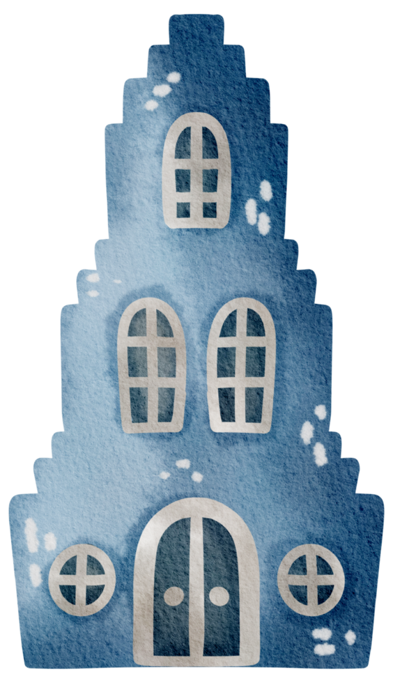 Little house watercolor cartoon cute png