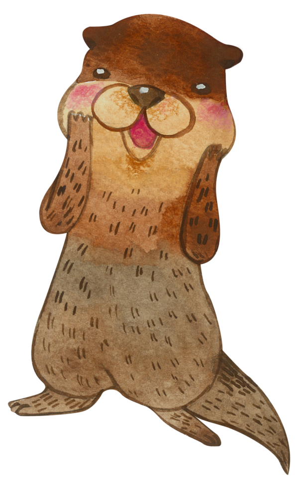 aquarelle de personnage animal mignon png