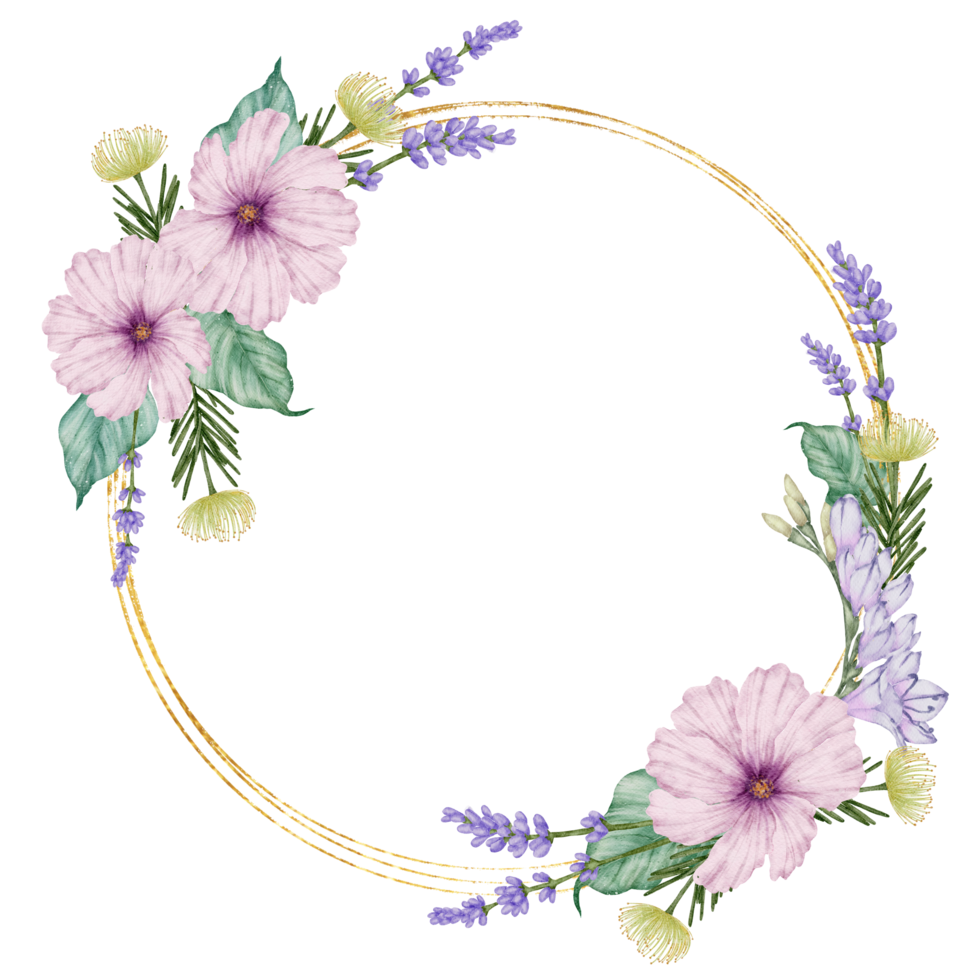 aquarela violeta floral botânico png