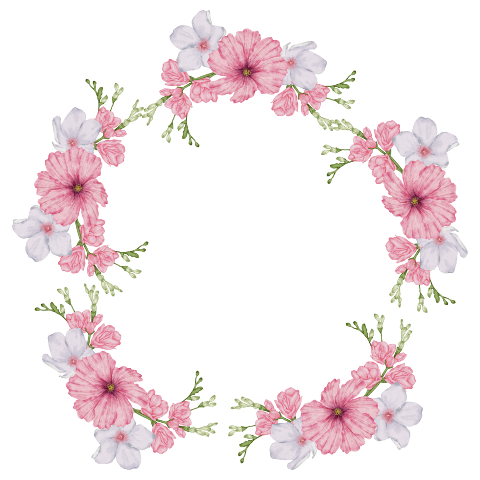 Watercolor Pink Floral Botanical png
