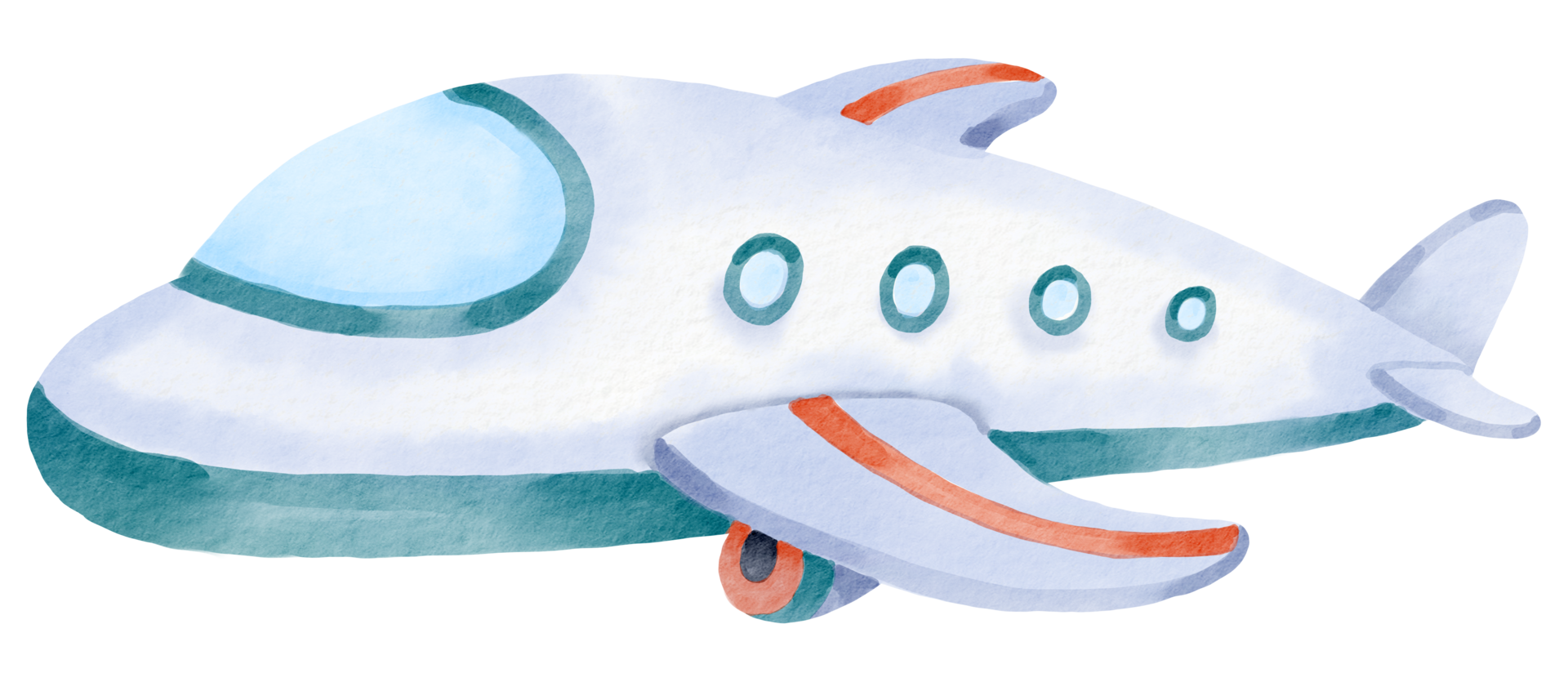Airplane watercolor cartoon cute png