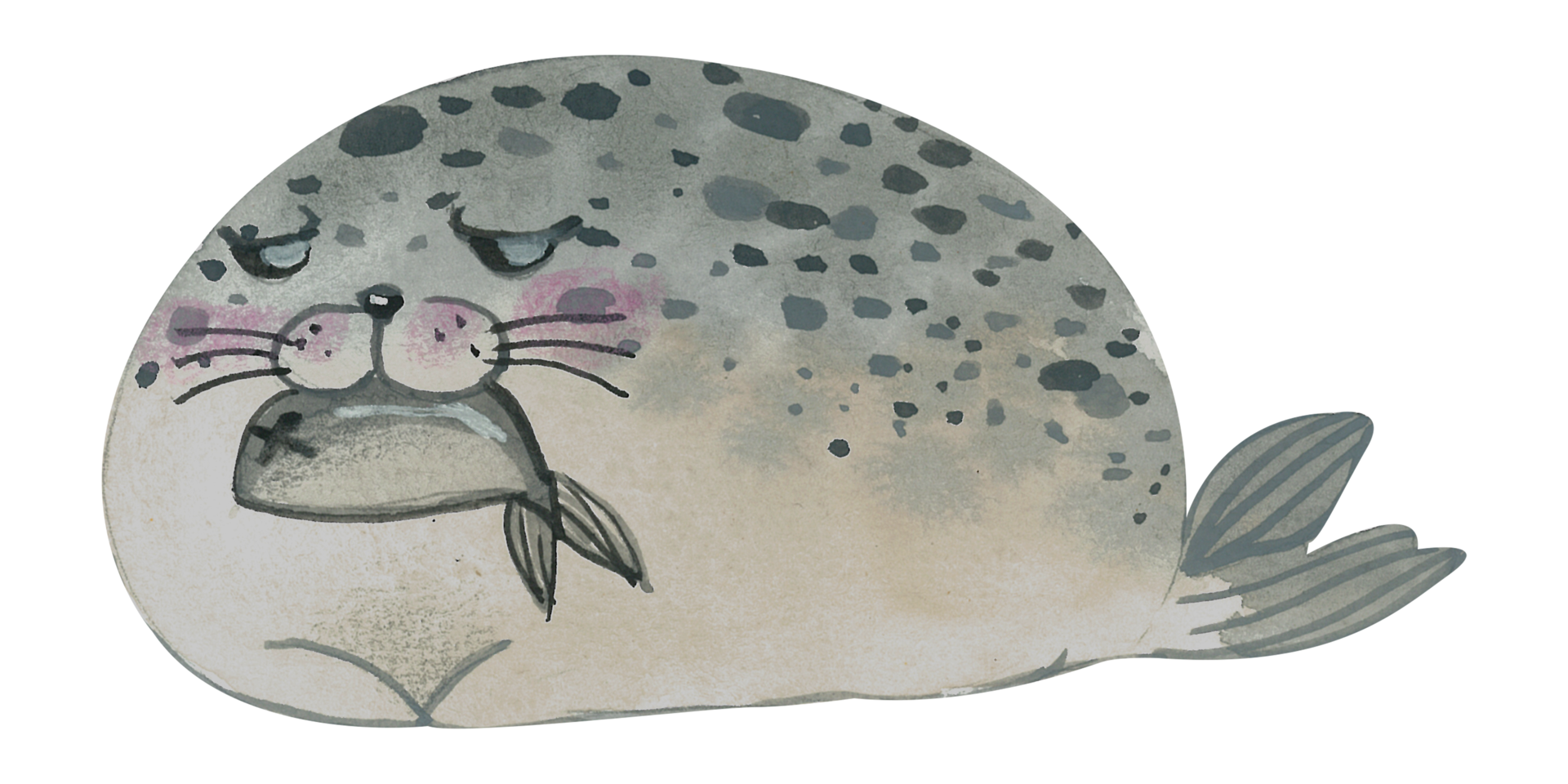 Cute animal character watercolor png