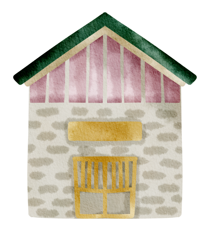 Little house watercolor cartoon cute png