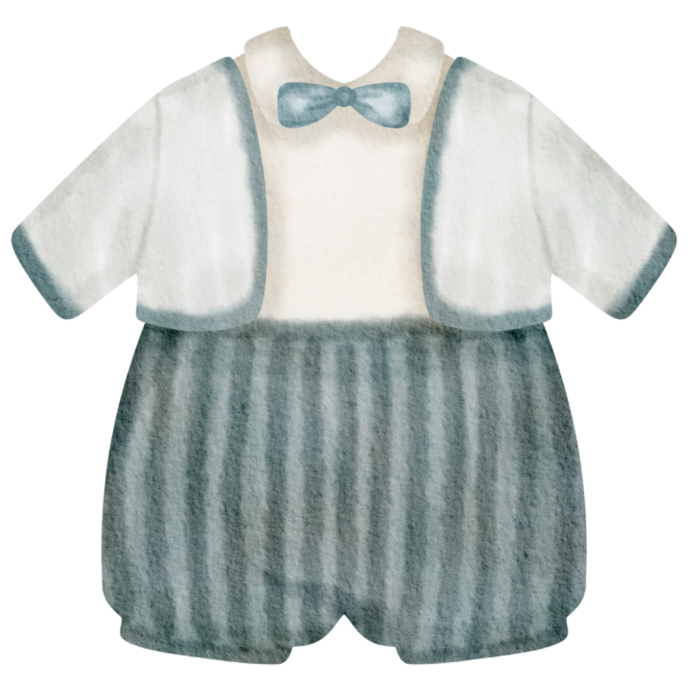 Baby clothes watercolor hand paint png