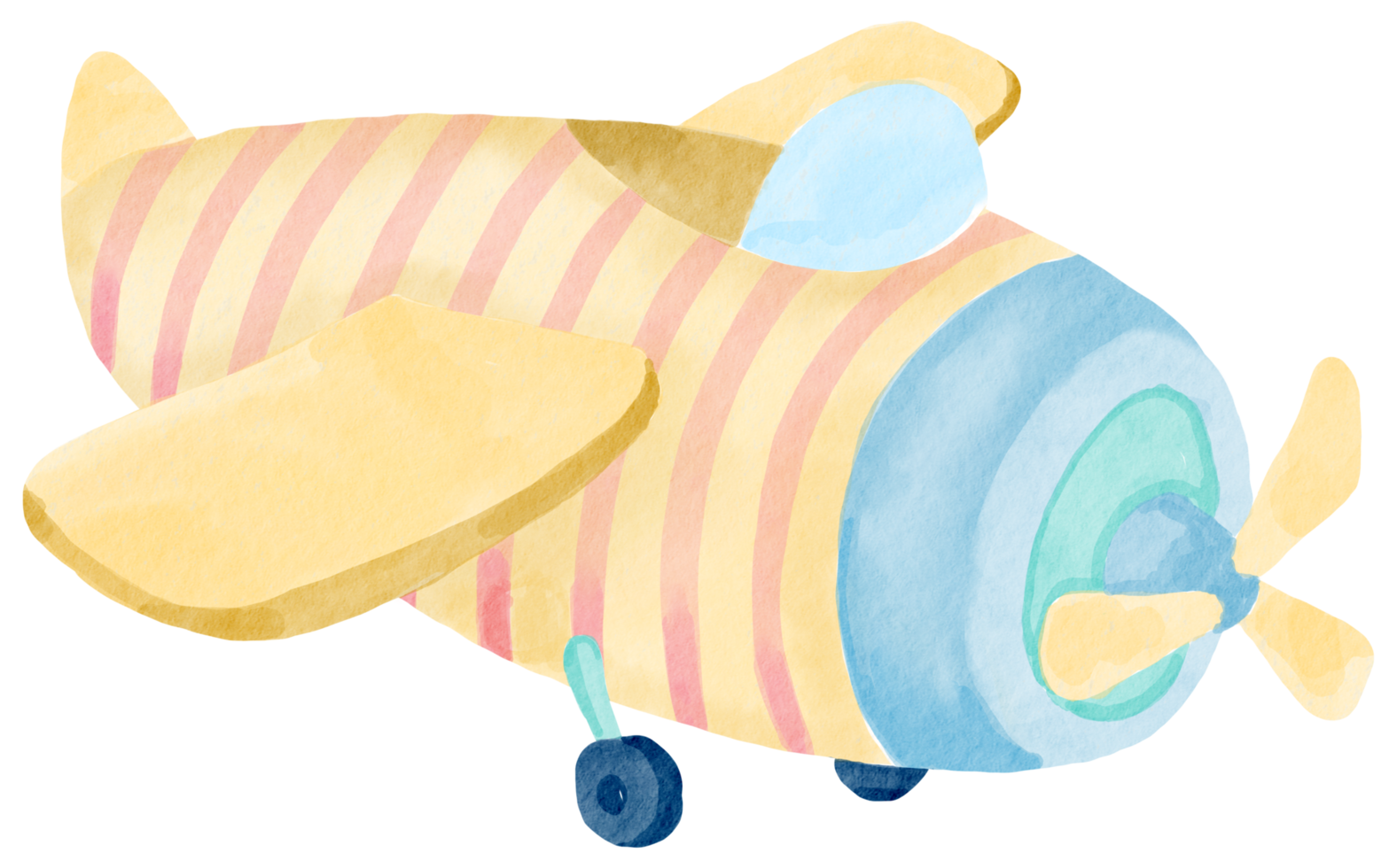 Airplane watercolor cartoon cute png