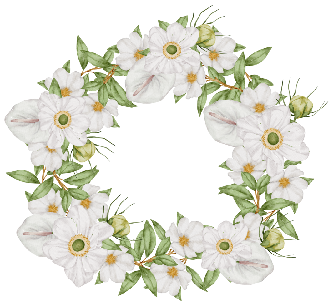 aquarela floral botânico png