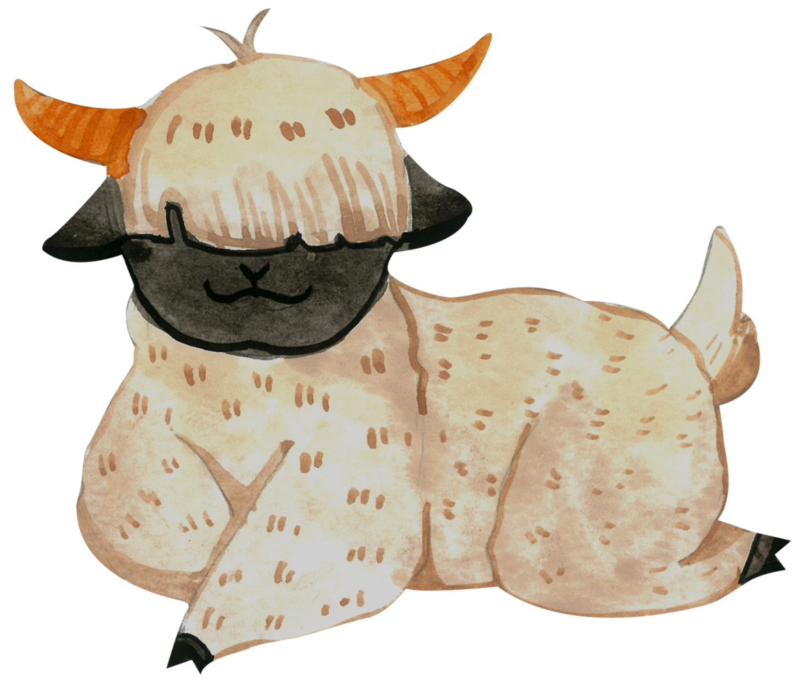 aquarela de personagem animal fofo png