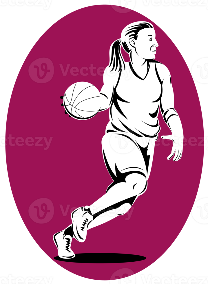 jugador de baloncesto botando la pelota png