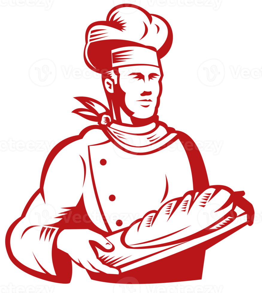 chef cook baker holding dough bread png