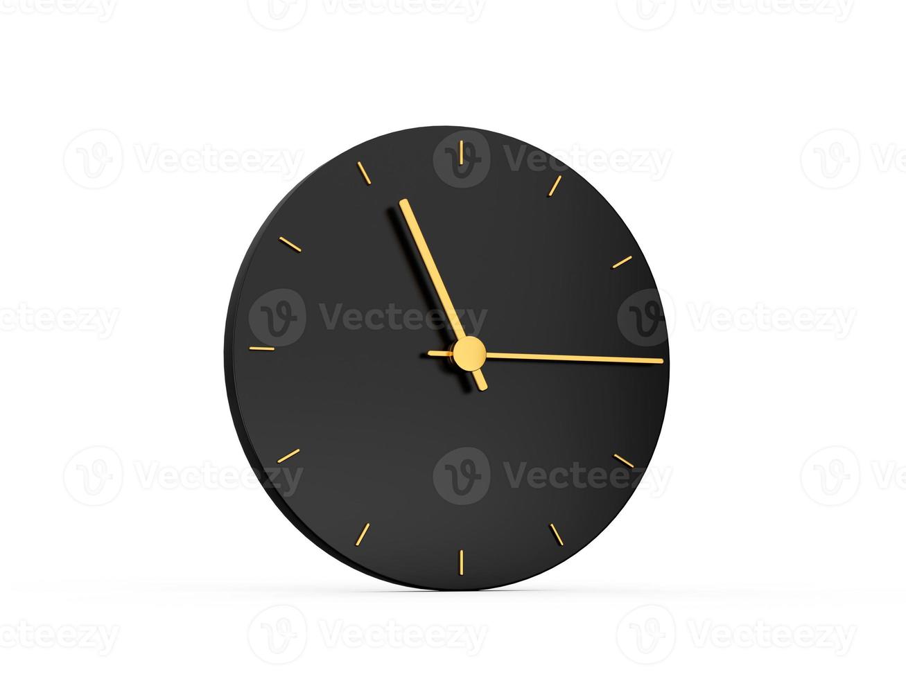 Premium Gold Clock icon isolated 11 15 o clock quarter past eleven on black icon background. eleven fifteen o'clock Time icon 3d illustration photo