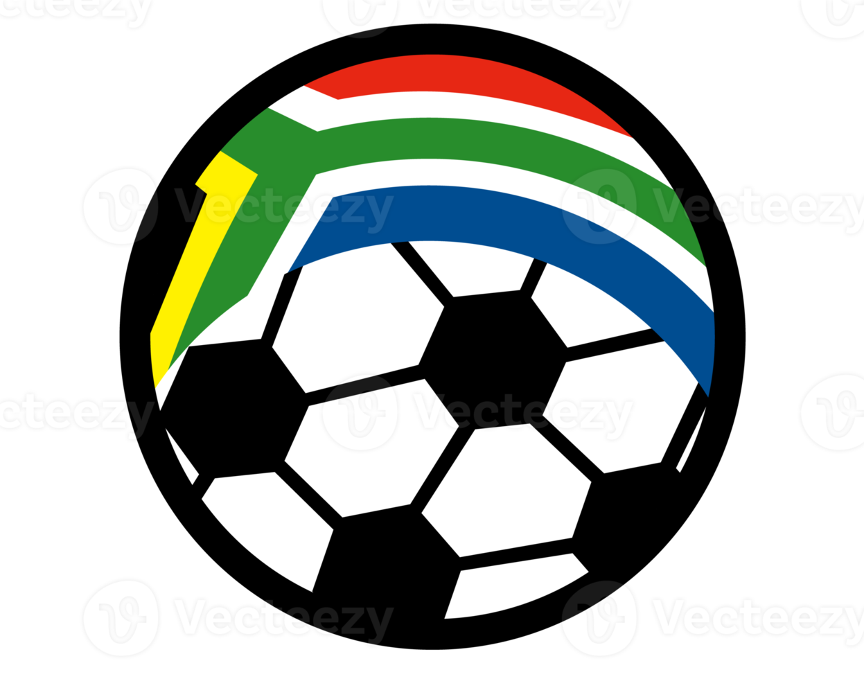 soccer ball with flag of republic of south africa png