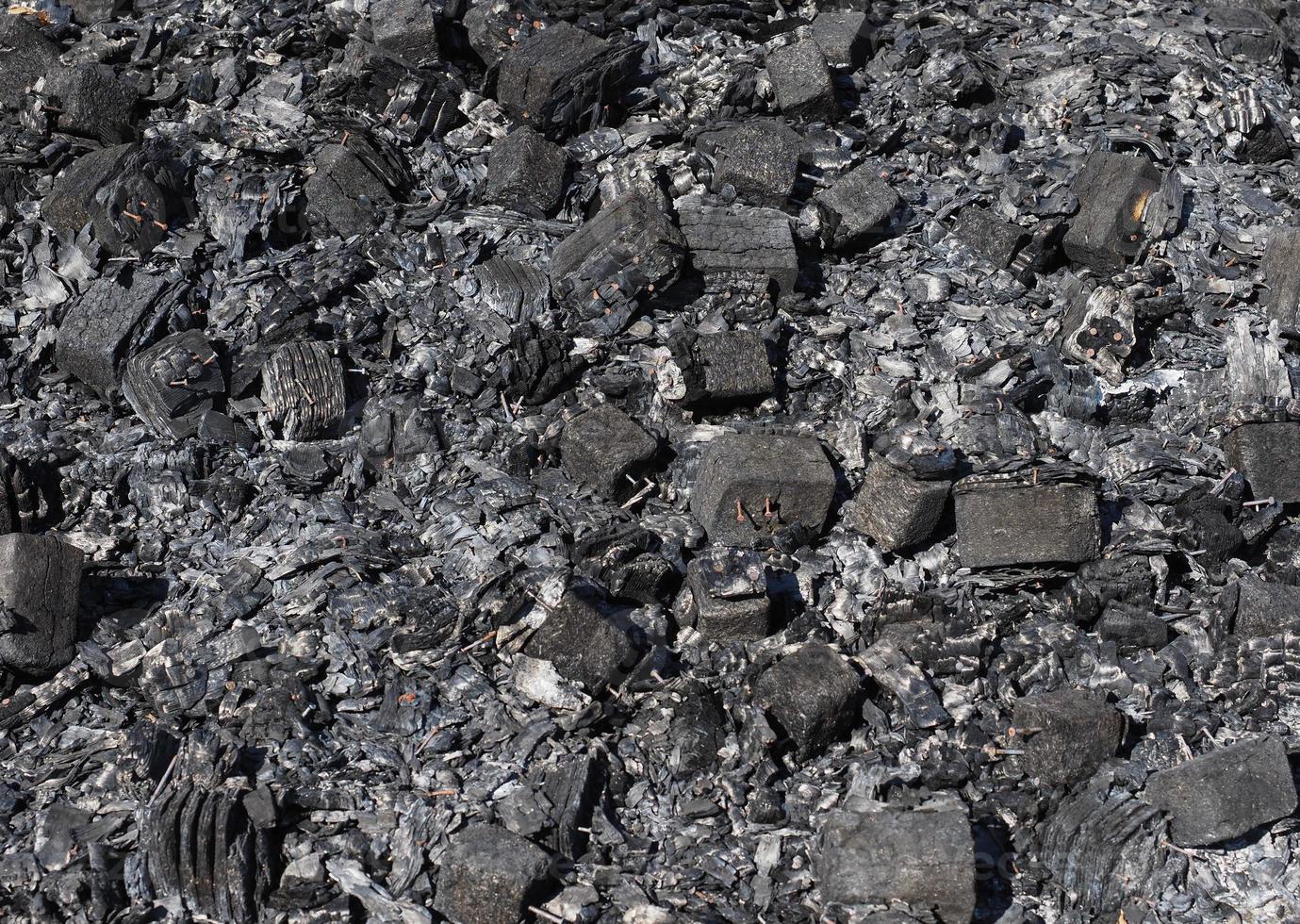 charcoal ashes from wood combustion photo