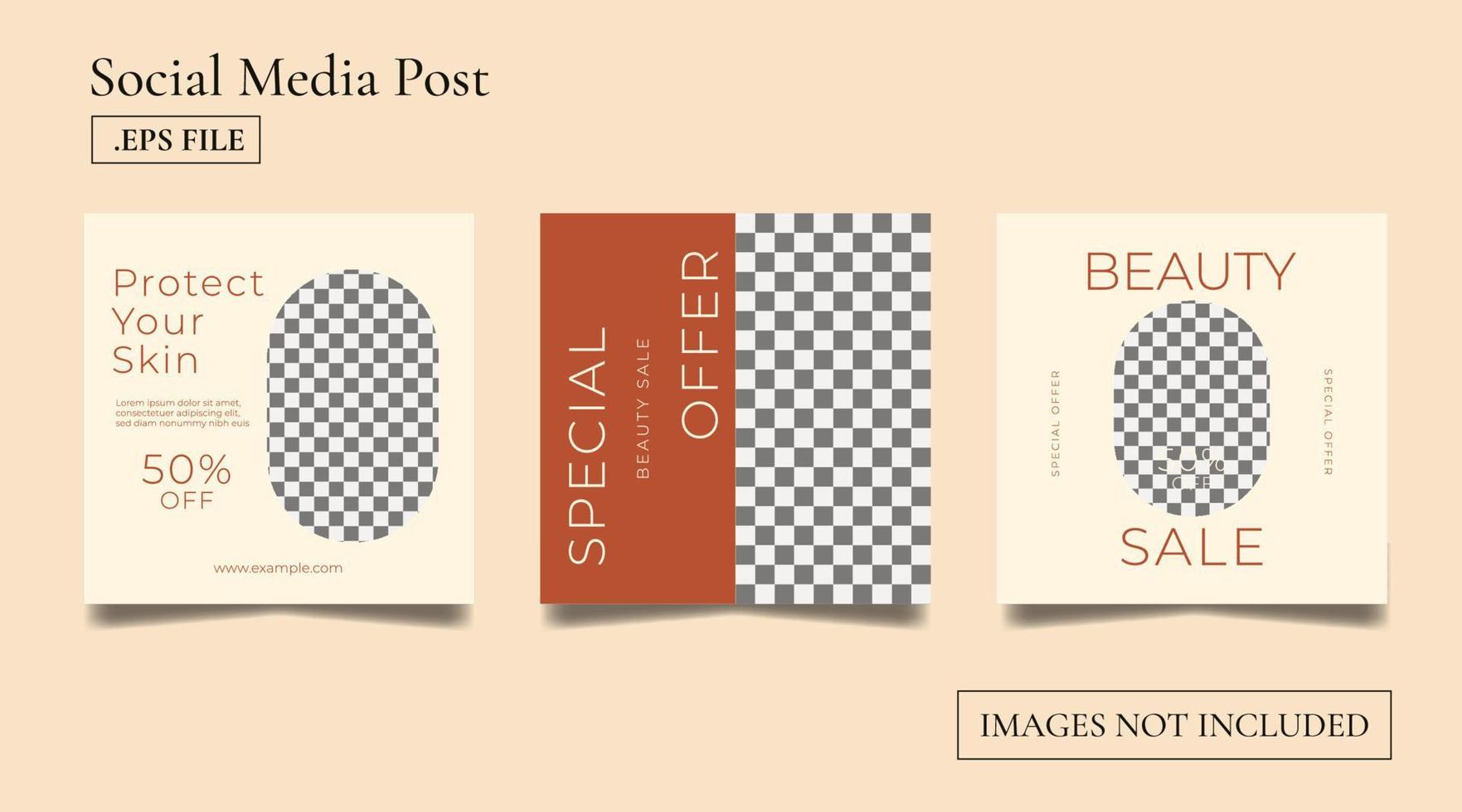 Beauty social media post banner template vector