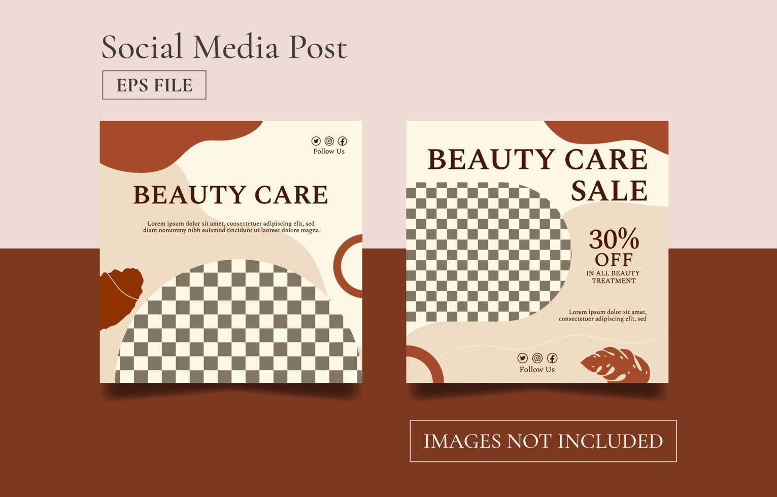 Beauty social media post banner template vector